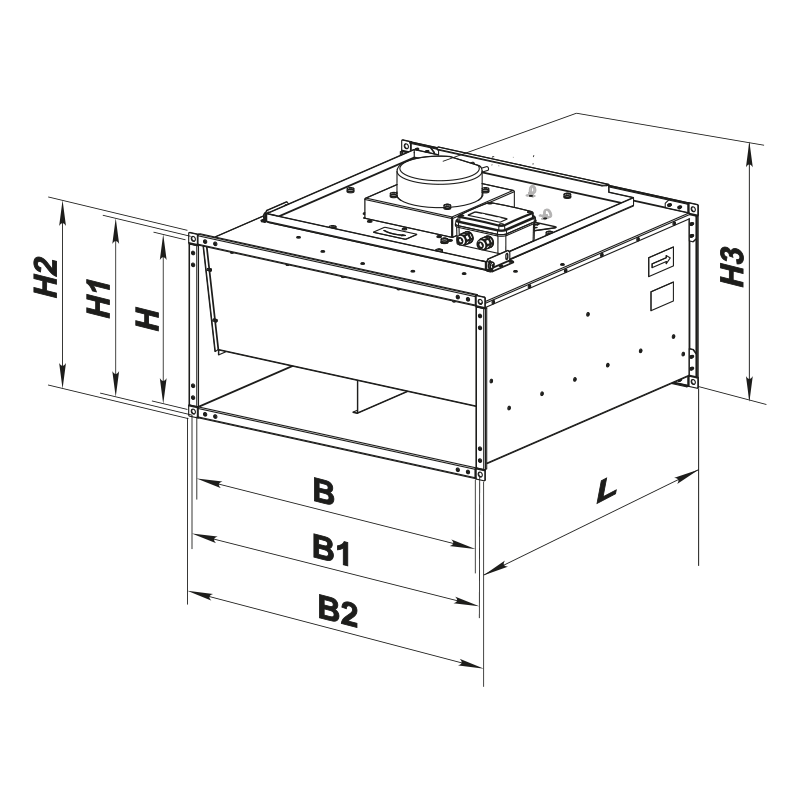 Blauberg Box EC 50x25-1  - Dimensions