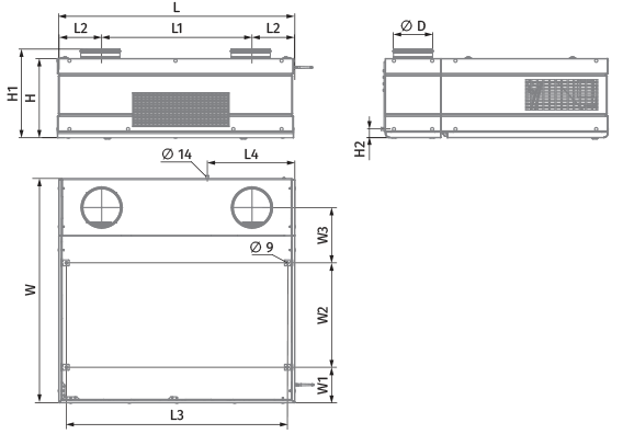 Blauberg CIVIC EC D1B 300 S21 V.2 - Dimensions