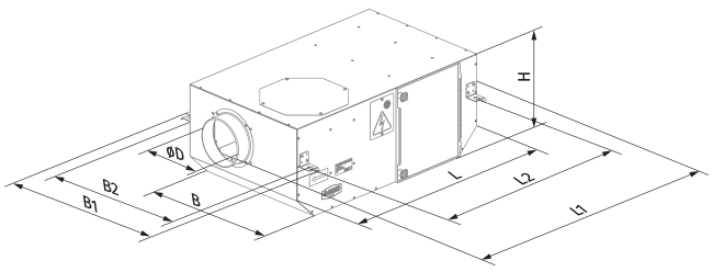 Blauberg Iso Box-F 150 G4/Carbon - Dimensions