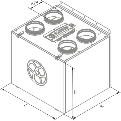 Blauberg KOMFORT EC SB 350-E S21 - Dimensions