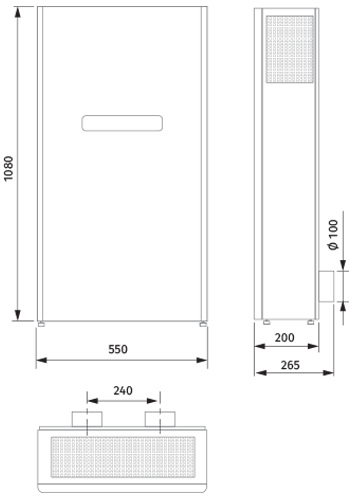 Blauberg Freshbox E2-200 ERV WiFi - Dimensions