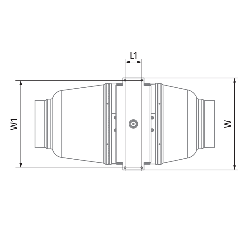 Blauberg Iso-Mix EC 150 GI1 - Dimensions