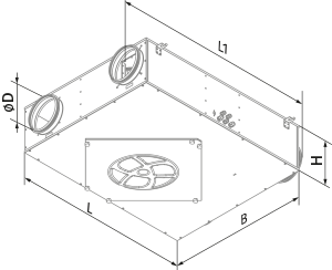 Blauberg KOMFORT ERV D 150 L S20 - Dimensions