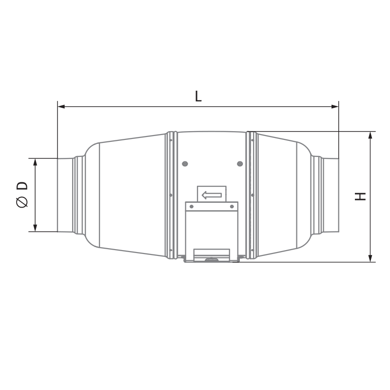 Blauberg Iso-Mix EC 150 GI1 - Dimensions
