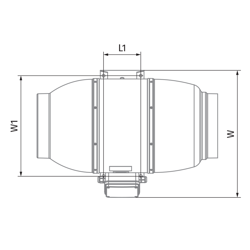 Blauberg Iso-Mix EC 200 - Dimensions
