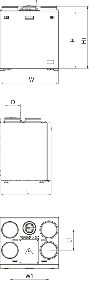 Blauberg KOMFORT Roto EC SE 281 L S21 - Dimensions