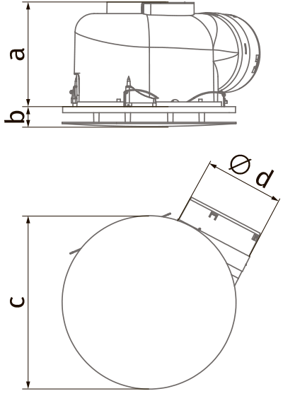 Blauberg Ultra 250 Round - Dimensions
