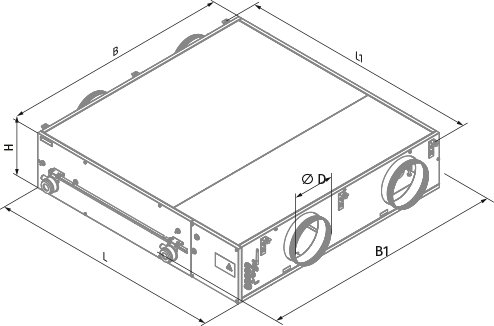 Blauberg KOMFORT EC DBW 900 L S21 DTV - Dimensions