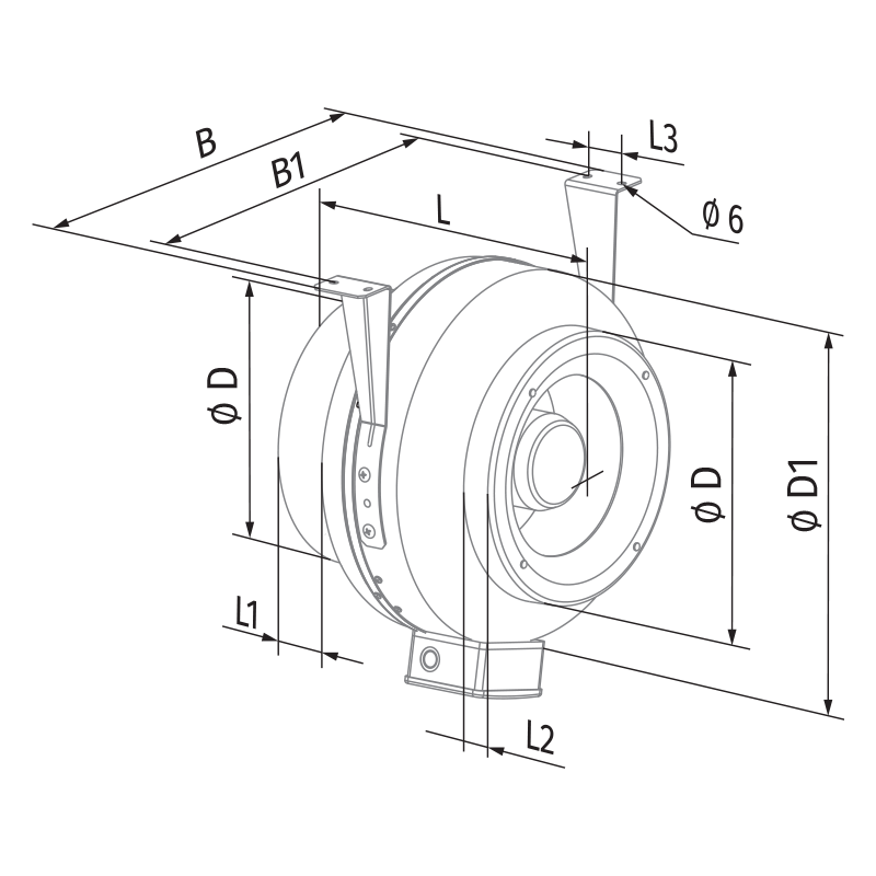 Blauberg Centro-M 150 max - Dimensions