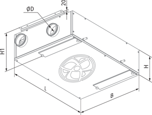 Blauberg KOMFORT EC DB 250 R S21 - Dimensions
